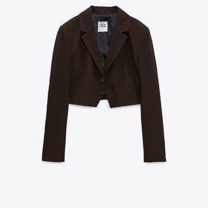 zara cropped blazer